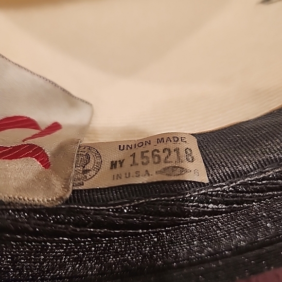 Vintage Doris Elegante Black and Cream Straw Hat - Picture 5 of 5